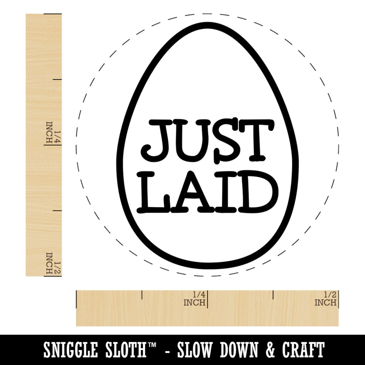 Just Laid in Egg Self-Inking Rubber Stamp for Stamping Crafting Planners